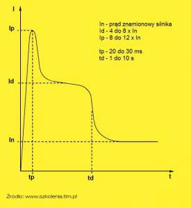 wykres rozruchu silnika klatkowego