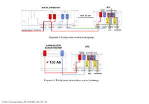 Schemat podłączenia baterii akumulatorów do SPECLINE AVR 700