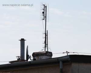 Komin oraz anteny poza strefą ochrony instalacji odgromowej