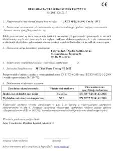 Deklaracja Właściwości Użytkowych DoP U/UTP produkcji Madex