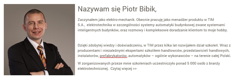 O prowadzącym szkolenia z Technik sprzedaży systemów Inteligentnego Domu
