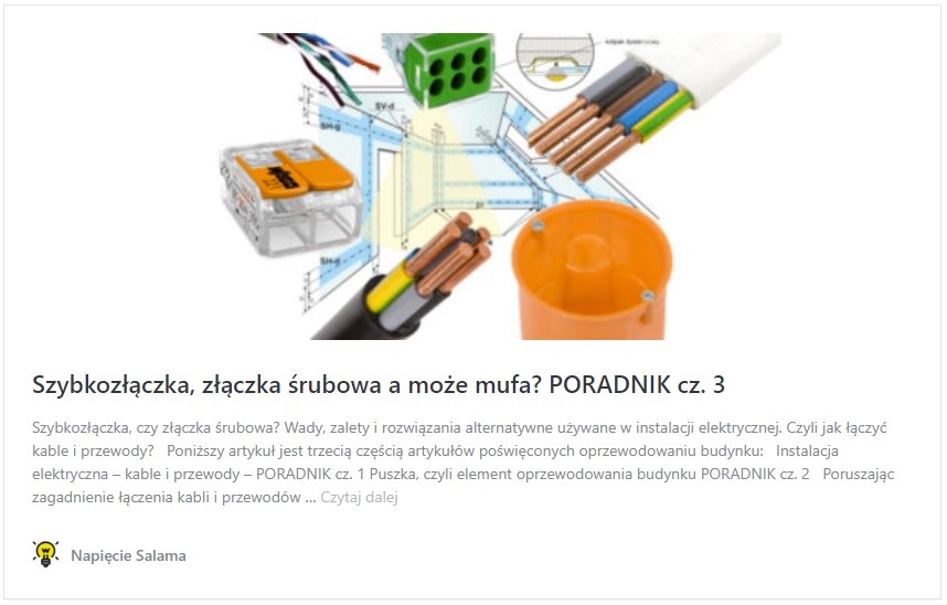 Instalacje elektryczne magazyny - szybkozłączka, złączka śrubowa a może mufa? PORADNIK cz. 3