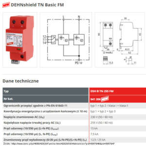 Ogranicznik przepięć Dehnshield TN Basic FM 941206 Dehn
