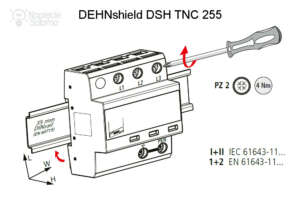 Montując ograniczniki przepięć należy używać wkrętaków dynamometrycznych