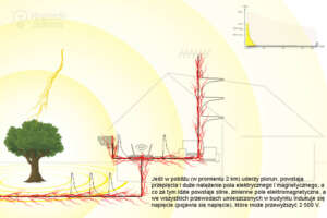 Indukowanie się w kablach napięcia na wskutek uderzenia pioruna