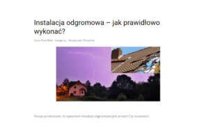 Jak prawidłowo wykonać instalację odgromową?