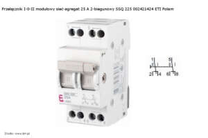 Przełącznik I-0-II sieć-agregat 002421424 ETI Polam do doprowadzenia zasilania do gniazdka