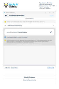 Smart termostat - wybór jednostki temperatury