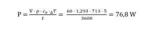 Obliczanie ilości energii elektrycznej potrzebnej do ogrzewania pomieszczenia
