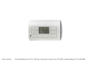 Termostat z zintegrowanym czujnikiem temperatury, panelem sterującym i elementem wykonawczym.