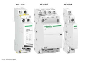 Stycznik A9C20837, zabezpieczenie cewki A9C15920, styk pomocniczy A9C15914 Schneider Electric