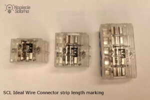Marking of the strip length on the SCL series Ideal Wire Connectors