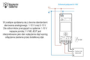 Zegar sterujący 1-10V - schemat podłączenia 