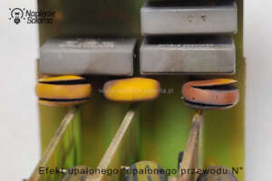 Piotr Bibik - praktyczny przykład sprzętu domowego zniszczonego przez wysokie napięcie po utracie ciągłości przewodu N.