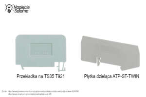 Przekładka i płytka dzieląca na szynę DIN TS35, elementy separujące moduły w rozdzielnicy