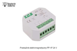Przekaźnik elektromagnetyczny dopuszkowy serii PP 1P 24 V montowany w puszce instalacyjnej jako lokalny element wykonawczy