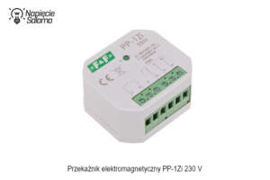 Przekaźnik elektromagnetyczny dopuszkowy serii PP 1Zi 230 V montowany w puszce instalacyjnej, lokalny element wykonawczy instalacji elektrycznej