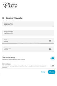 Tworzenie konta użytkownika mqtt_user_fox w panelu konfiguracyjnym. Bezpieczny protokół MQTT w Smart Home z wykorzystaniem autoryzacji dla urządzeń FOX od F&F.