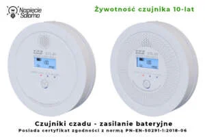 Czujki czadu F&F CTL 01 i CTL 02, żywotność sensora do 10 lat Czujka czadu F&F CTL 01 i CTL 02, okres eksploatacji i żywotność sensora tlenku węgla do 10 lat