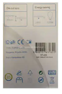 V-TAC Oznaczenie na żarówkach LED Oznaczenie na żarówkach LED V-TAC