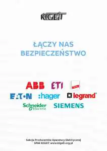 Grafika informacyjna Łączy nas bezpieczeństwo - odpowiedzialność elektryka za prefabrykację rozdzielnicy i normy