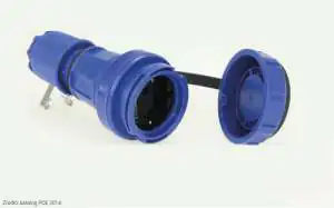 PCE gniazdo przenośne IP68 Nautilus Gniazdo przenośne z pokrywą 10/16A 2P+Z 230V IP68 niebieska NAUTILIUS 20241-b