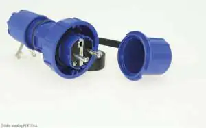 PCE wtyczka IP68 Nautilus Wtyczka przenośna 16A 2P+Z UNI-SCHUKO 230V IP68 niebieska NAUTILUS 20051-b