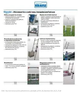 Krause akcesoria do drabin Akcesoria z zakresu bezpieczeństwa do drabin aluminiowych