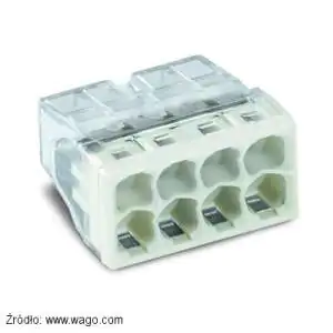 Szybkozłączka Wago nr. 2273-208 zakres 0,5 - 2,5 mm2 Wago szybkozłączka nr. 2273-208