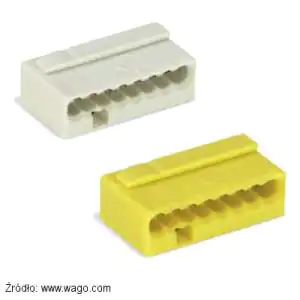 Wago szybkozłączka serii Mikro 243-308 i 243-508 Szybkozłączka Wago jasnoszara 243-308 i żółta 243-508