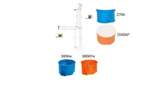 Przykład rozmieszczenia puszek w instalacji elektrycznej Puszki w instalacji elektrycznej
