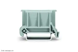 Adapter kontowy 222-510 umożliwia zamocowanie adaptera montażowego 222-500 poziomo na szynie TS 35 Adapter kontowy 222-510 Wago umożliwia zamocowanie adaptera montażowego 222-500 poziomo na szynie TH 35
