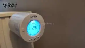 Wybudzona głowica RGT-01 jest dobrze podświetlona co ułatwia odczyt nastaw RGT-01 podświetlenie głowicy termostatycznej systemu Exta Life Zamel