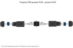 Przejście gniazdo RJ45 - gniazdo RJ45 IP68 Beczka IP68 - przejście gniazdo RJ45 - gniazdo RJ45
