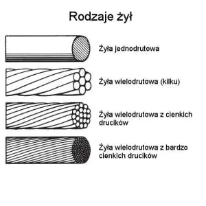 Rodzaje żył kabli i przewodów Średnica żyły - jak zmierzyć w przypadku przewodów wielodrutowych czyli linek?