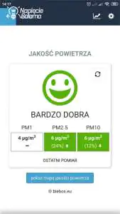 Blebox, widok w aplikacji wBox - ustawienia Czujnik jakości powietrza Blebox