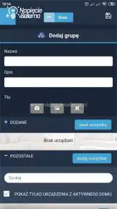 Blebox, widok w aplikacji wBox - grupy Bezprzewodowy system inteligentnego domu po Wi-Fi Blebox