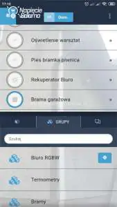 Blebox, widok w aplikacji wBox - sterowanie Bezprzewodowy system inteligentnego domu po Wi-Fi Blebox