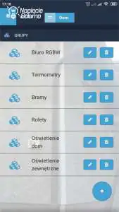 Blebox, widok w aplikacji wBox - grupy Bezprzewodowy system inteligentnego domu po Wi-Fi Blebox