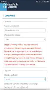 Blebox, widok w aplikacji wBox - ustawienia Bezprzewodowy system inteligentnego domu po Wi-Fi Blebox