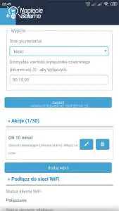Blebox, widok w aplikacji wBox - ustawienia Bezprzewodowy system inteligentnego domu po Wi-Fi Blebox