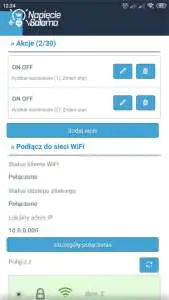 Blebox, widok w aplikacji wBox - ustawienia Bezprzewodowy system inteligentnego domu po Wi-Fi Blebox