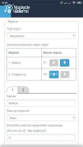 Blebox, widok w aplikacji wBox - ustawienia Bezprzewodowy system inteligentnego domu po Wi-Fi Blebox