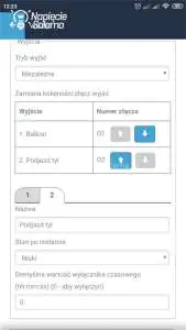 Blebox, widok w aplikacji wBox - ustawienia Bezprzewodowy system inteligentnego domu po Wi-Fi Blebox