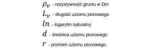 Wzór na rezystywność gruntu legenda Wzór na rezystywność gruntu legenda