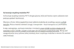 Ile kosztuje recykling paneli PV? Recykling paneli fotowoltaicznych
