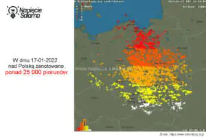 Mapa burz Ile piorunów uderza w ziemię?