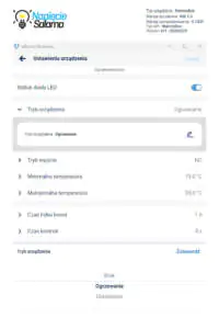 Wybór ustawień chłodzenie lub grzanie w smart termostacie Blebox Pokojowy regulator temperatury - wybór logiki - grzanie / chłodzenie