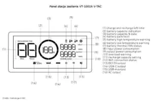 V-TAC VT-1001N posiada czytelny wyświetlacz Wyświetlacz VT-1001N V-TAC