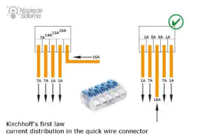 current flow in a quick connector - Kirchhoff's first law